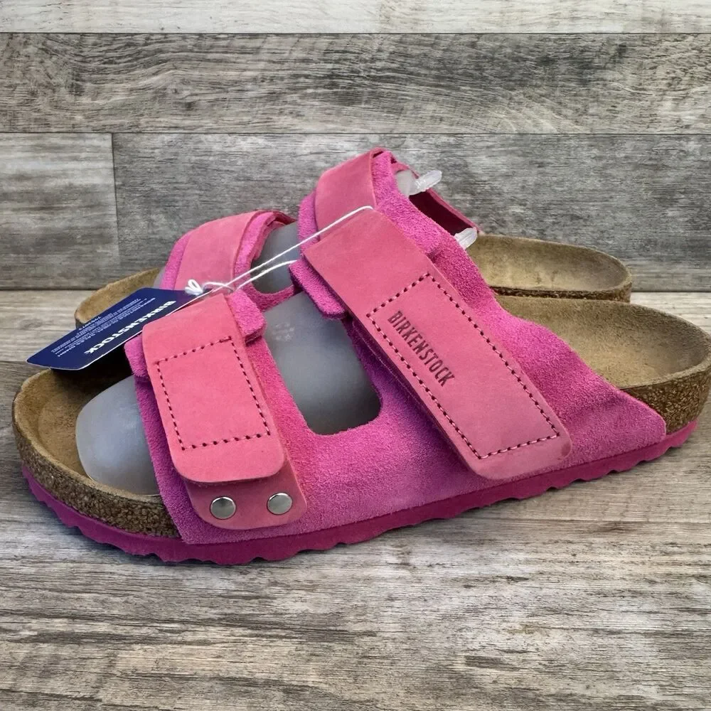 Birkenstock Women's Uji Sandals Modern Suede Fuchsia Tulip Size 7 (38)